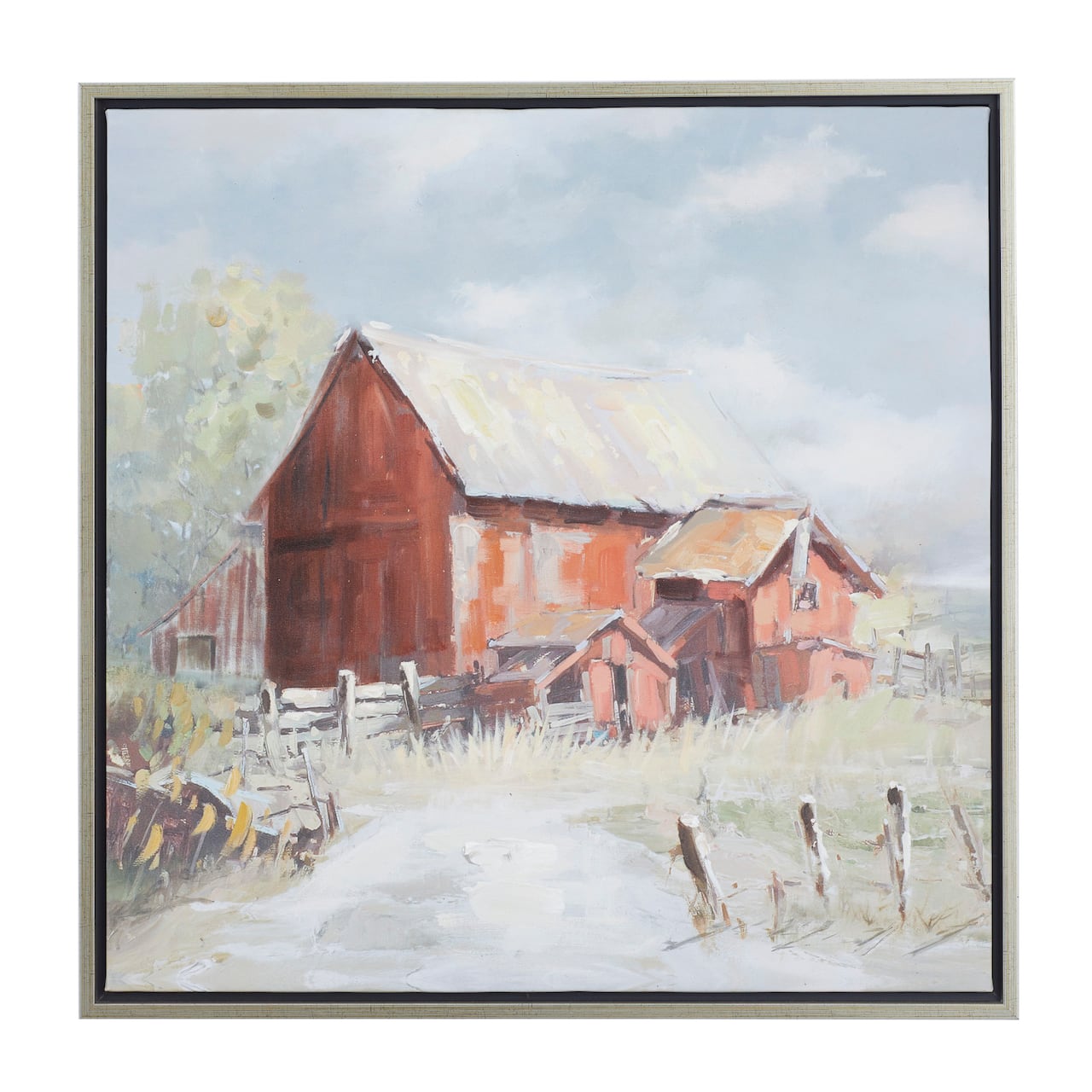 Multi Polystone Modern Farmhouse Framed Wall Art, 28" x 28"